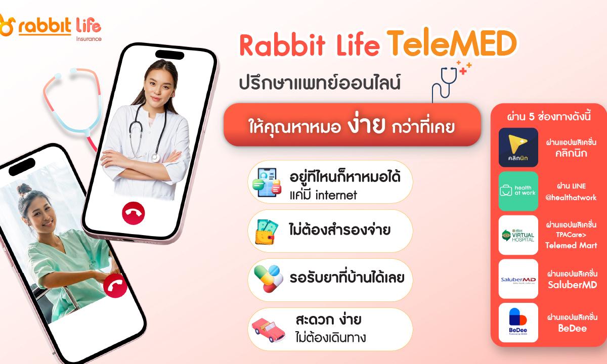Rabbit Life Telemed ปรึกษาแพทย์ออนไลน์ ทำง่าย ไม่ต้องสำรองจ่าย อัปเดตเครือข่าย ให้บริการได้มากกว่าเดิม